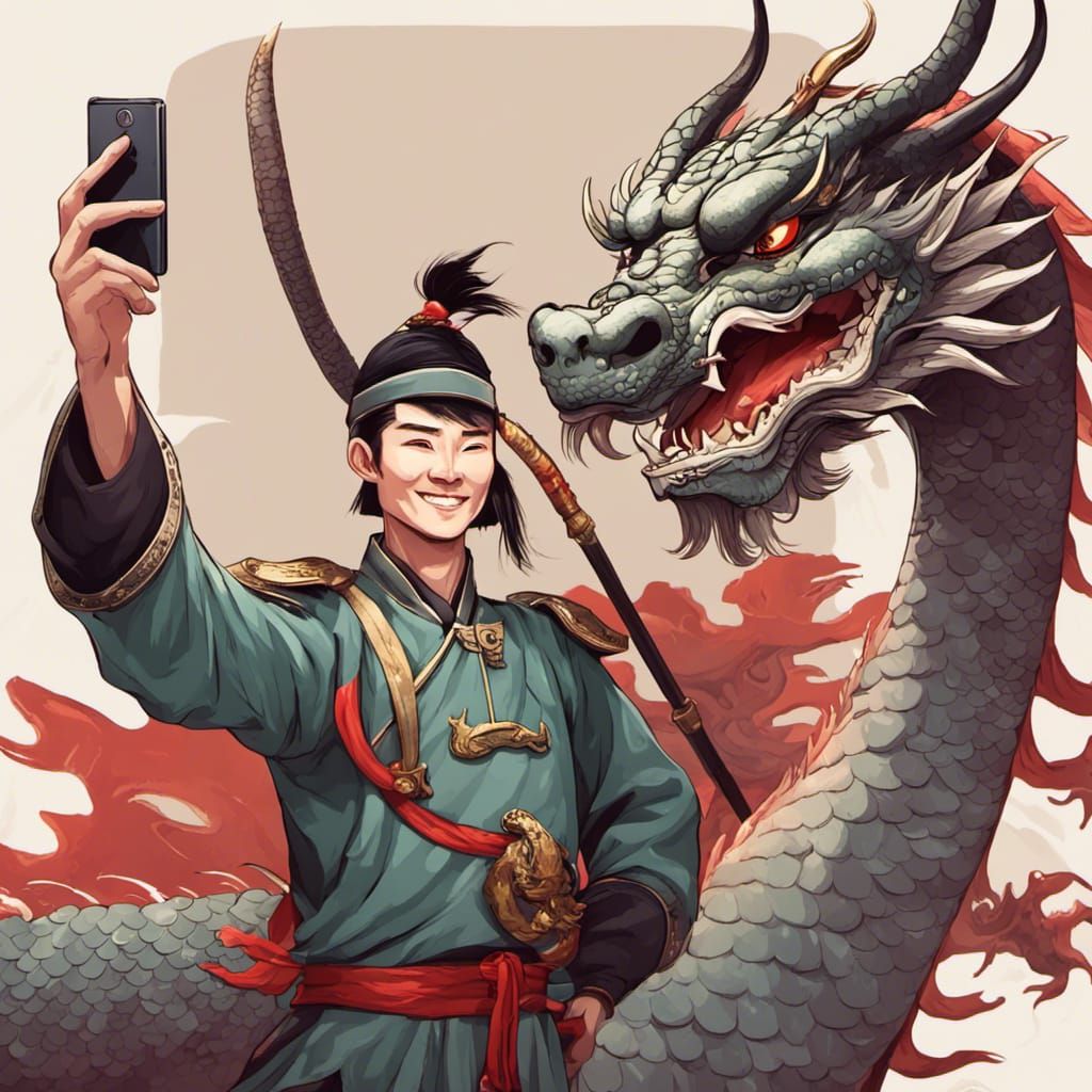 A soldier and his dragon.   by @Apok
