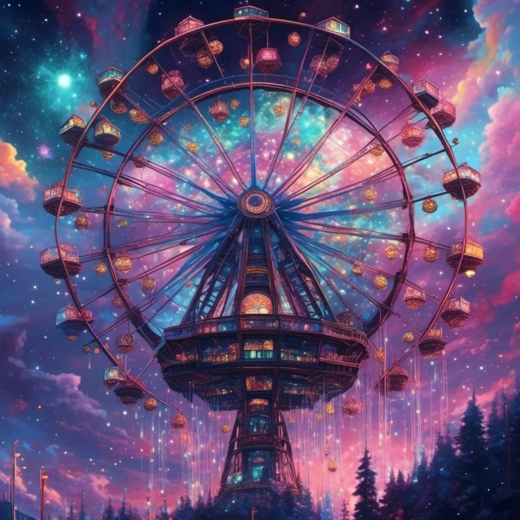 Ferris wheel with cabins