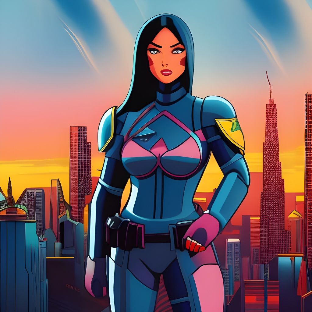 90s Animated Series Cyber Police Woman