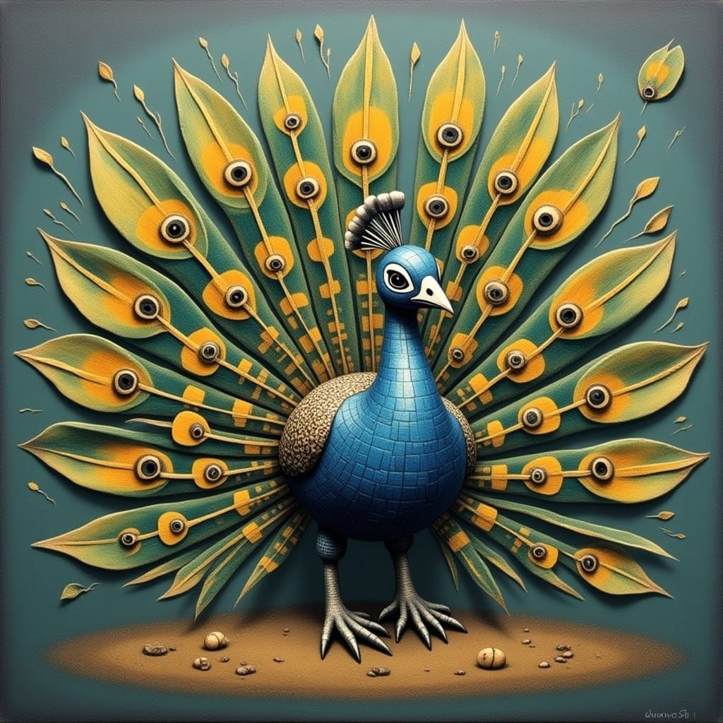 <lora:DUBUFFET DOLLZ:1.0> Beautiful peacock