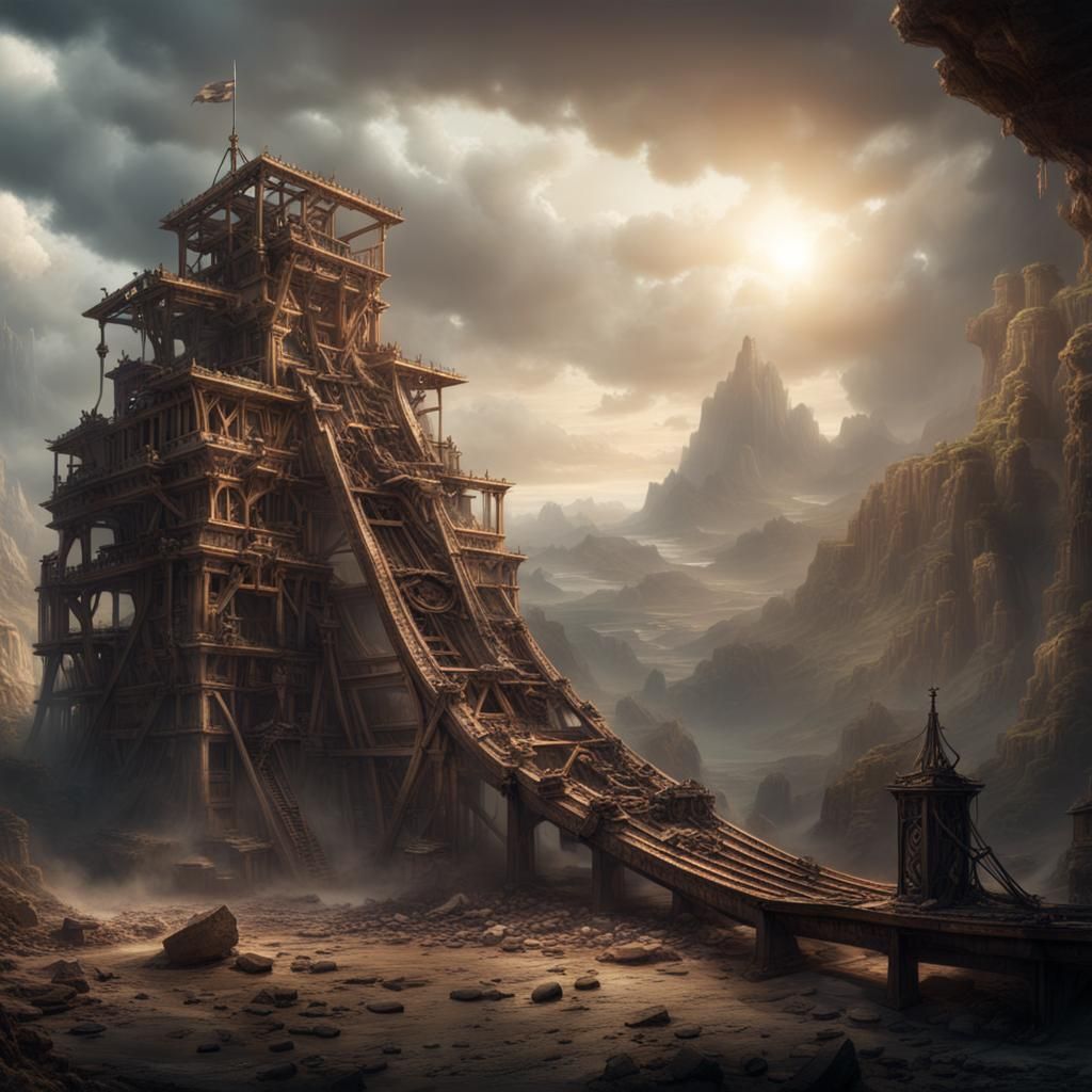 Epic Ancient Catapult: Dramatic Digital Matte Painting