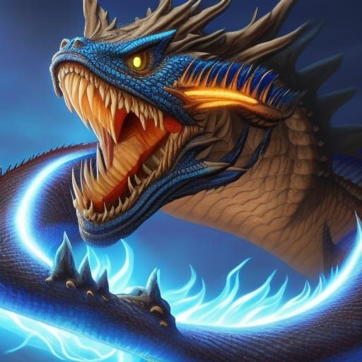 Blue dragon - AI Generated Artwork - NightCafe Creator