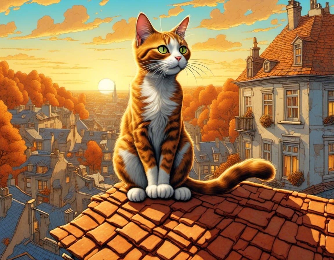cat on the roof