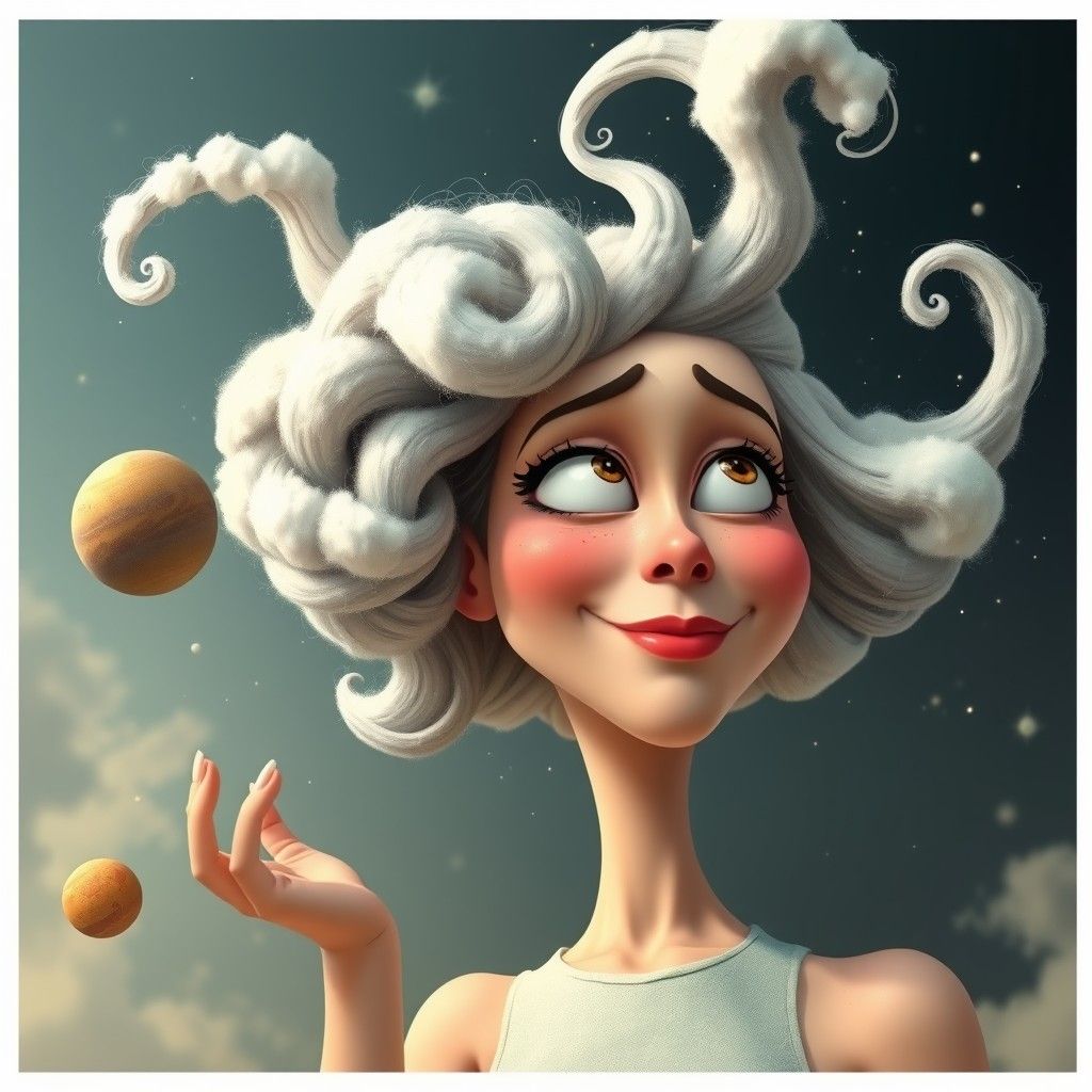 a woman with a head of clouds 2 fun uploads inelligible for ...