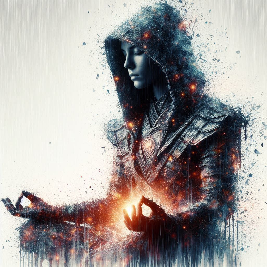 double exposure beautiful fantasy DALL-E 3 portrait landscap...