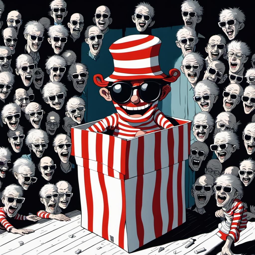 Surreal Waldo Jack-in-the-Box Horror Reflection