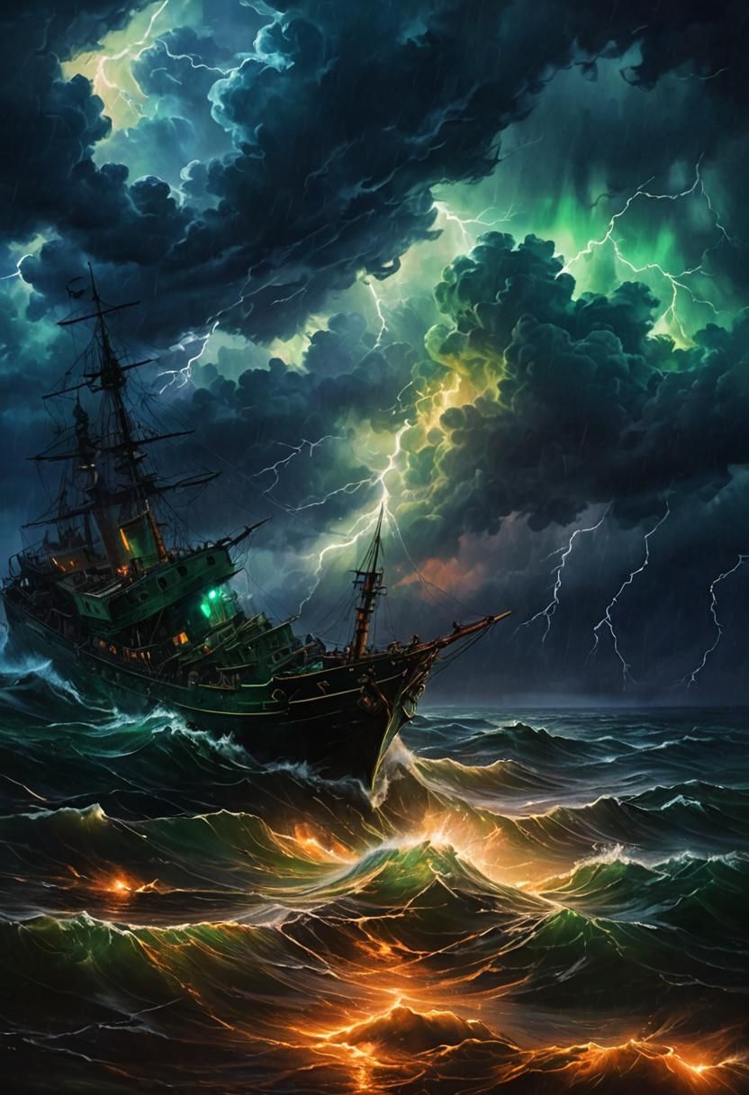 Stormy Sea  by @Robot K