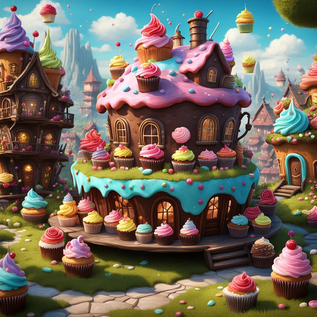 Cupcake Land - AI Generated Artwork - NightCafe Creator