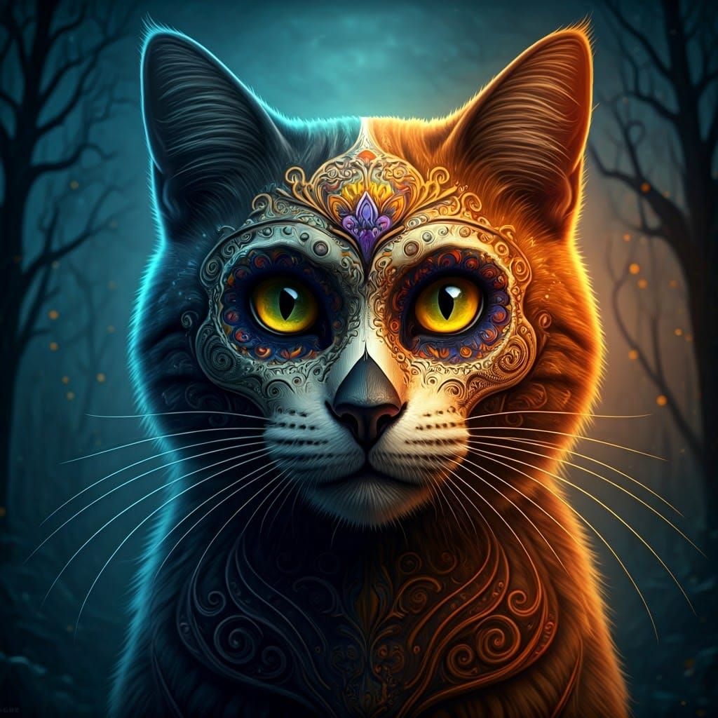 Halloween Cat  by @GraveyardsAndTakeout