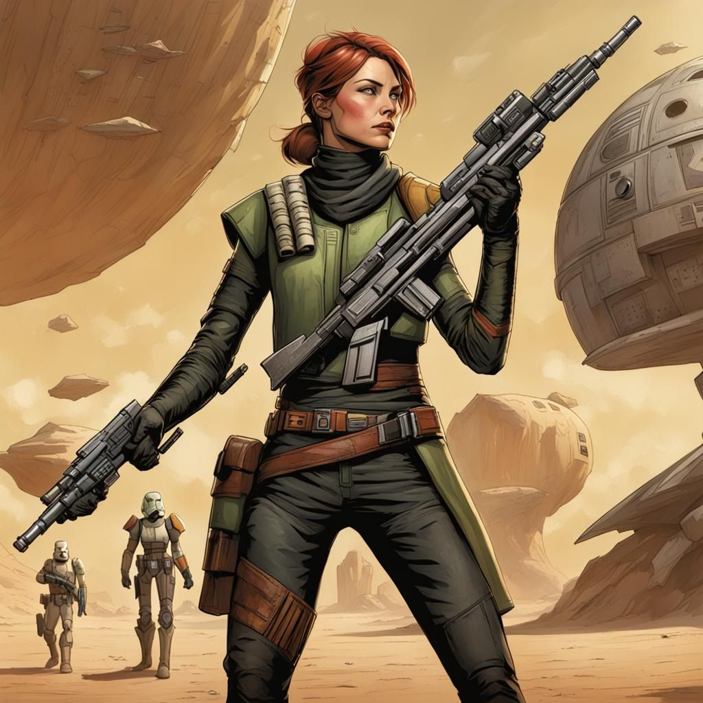 female bounty hunter in star wars universe