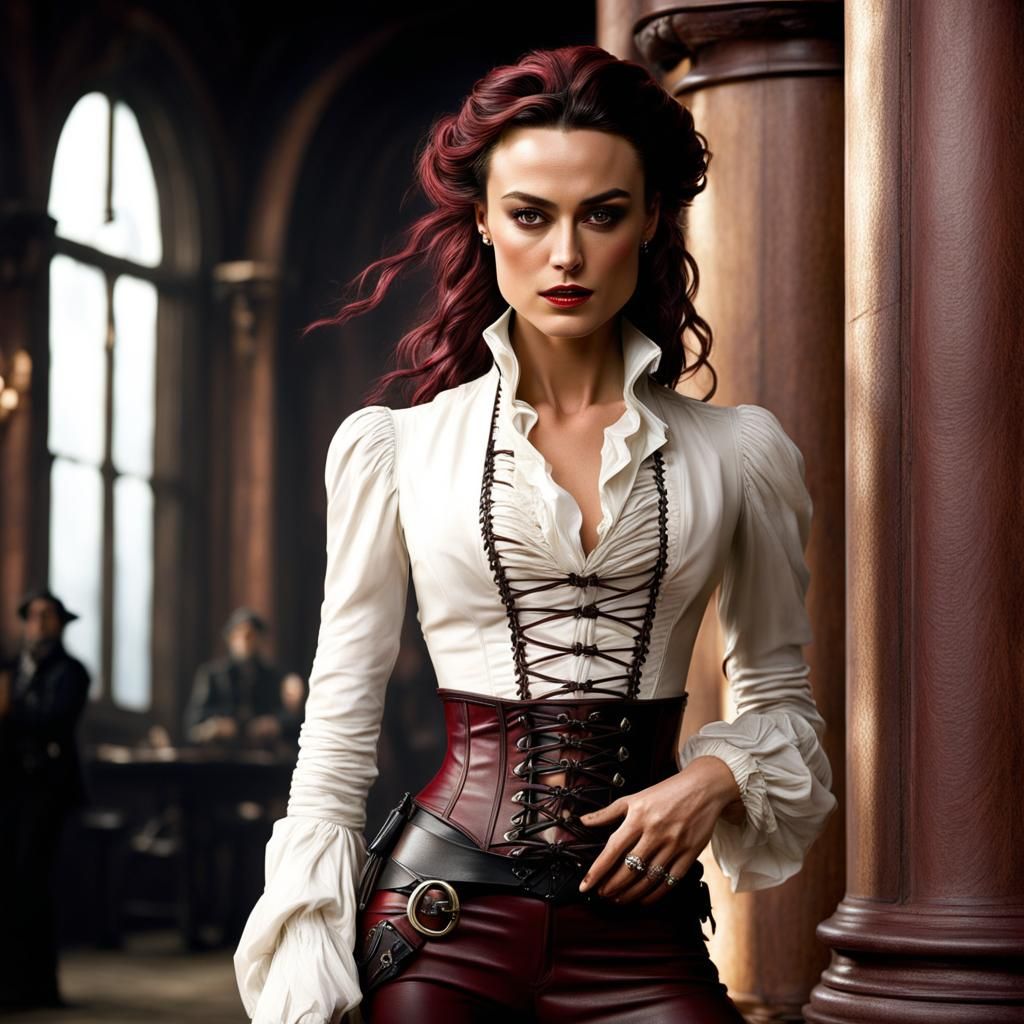 Keira Knightley ultrarealistic face, superdetailled as a Pir...