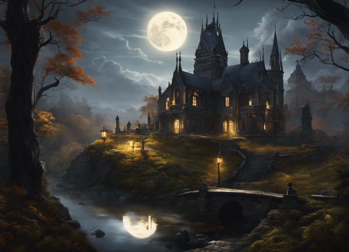 Gothic manor - AI Generated Artwork - NightCafe Creator