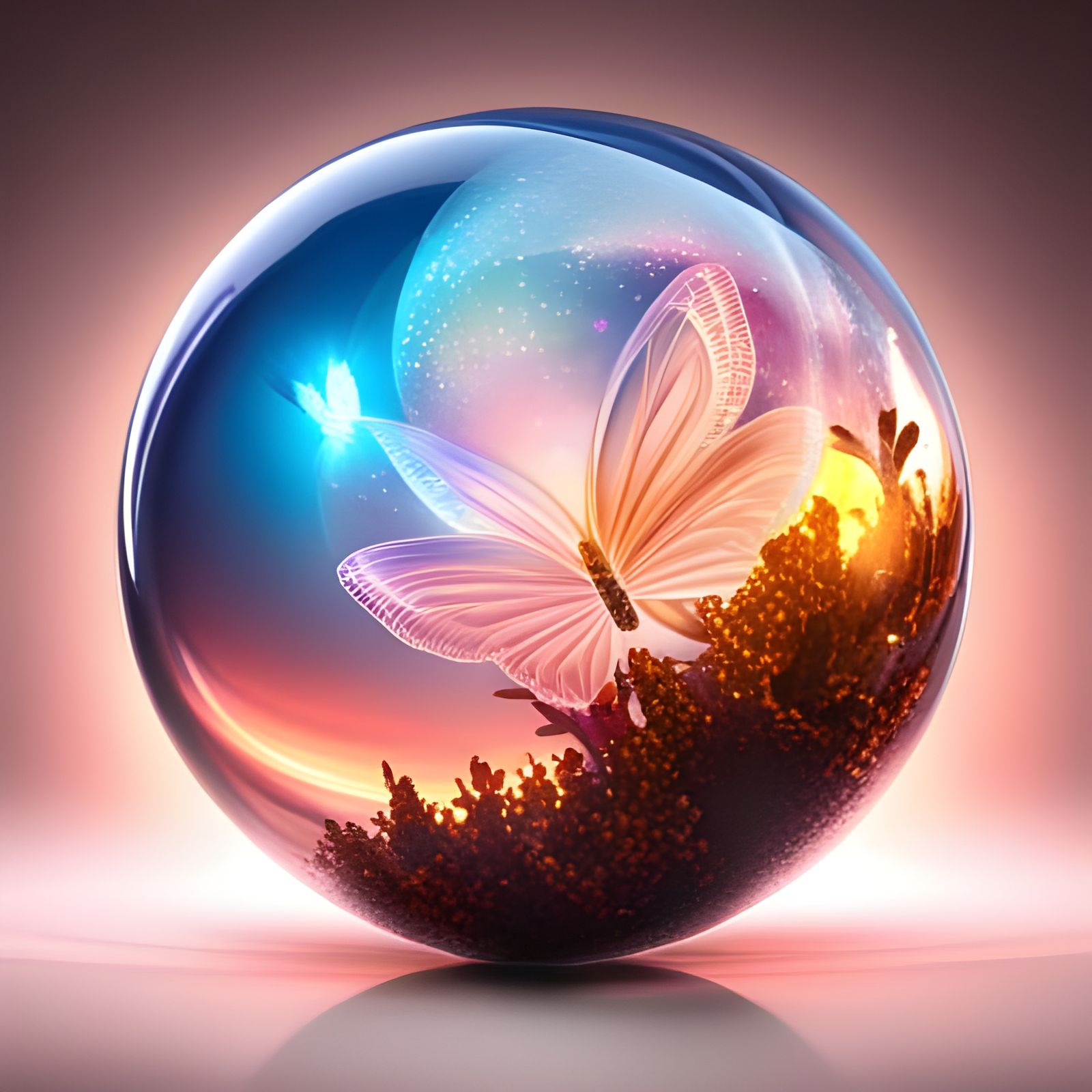 butterfly in a bubble  by @Hani