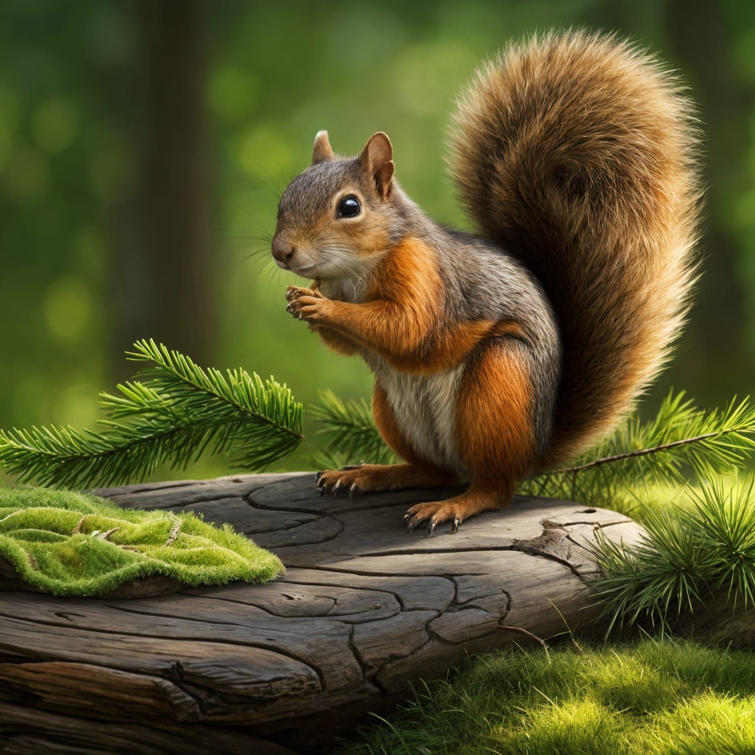 Cute Squirrel in Jacket with Treehouse Background