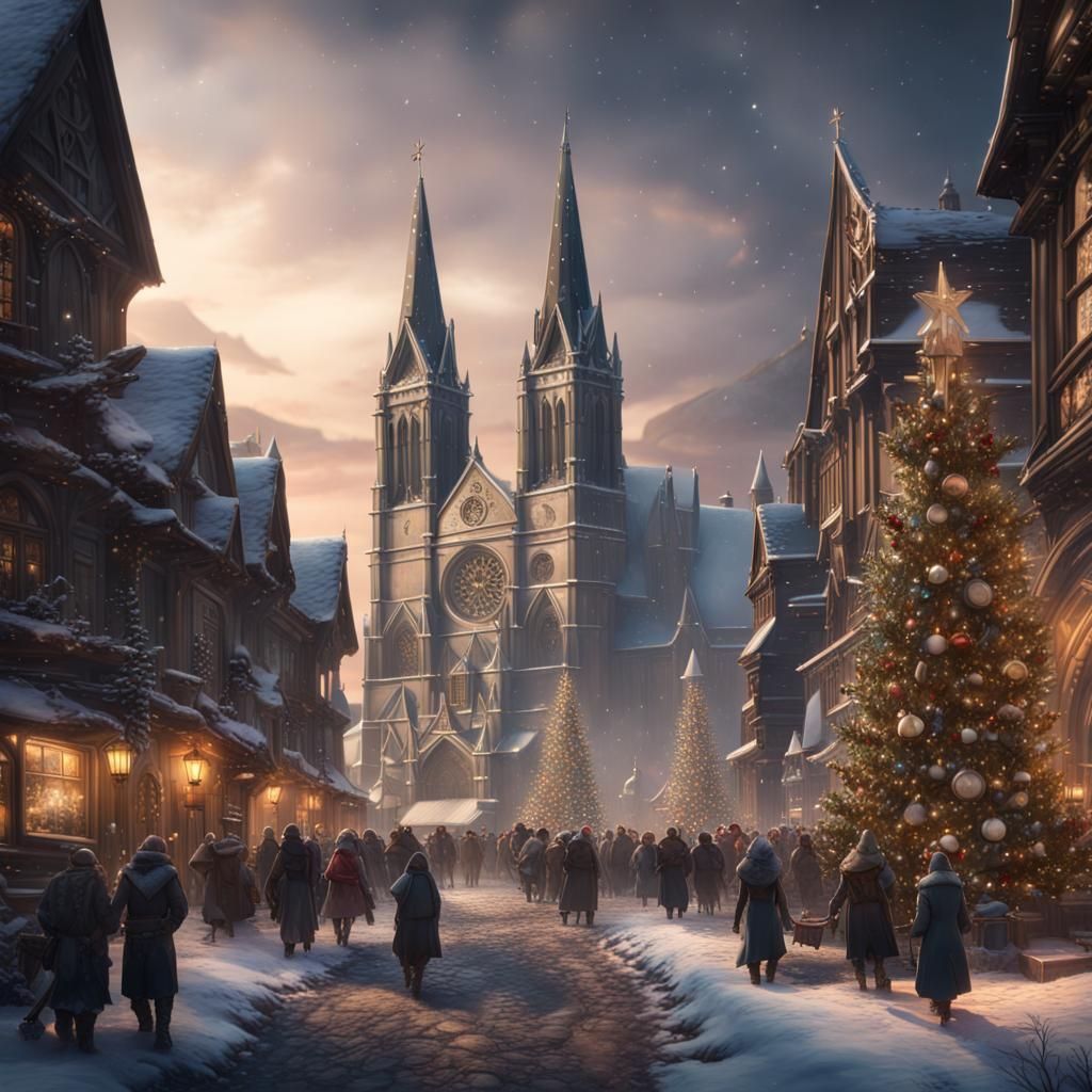 A Town on Christmas with everyone flocking to the humongous ...