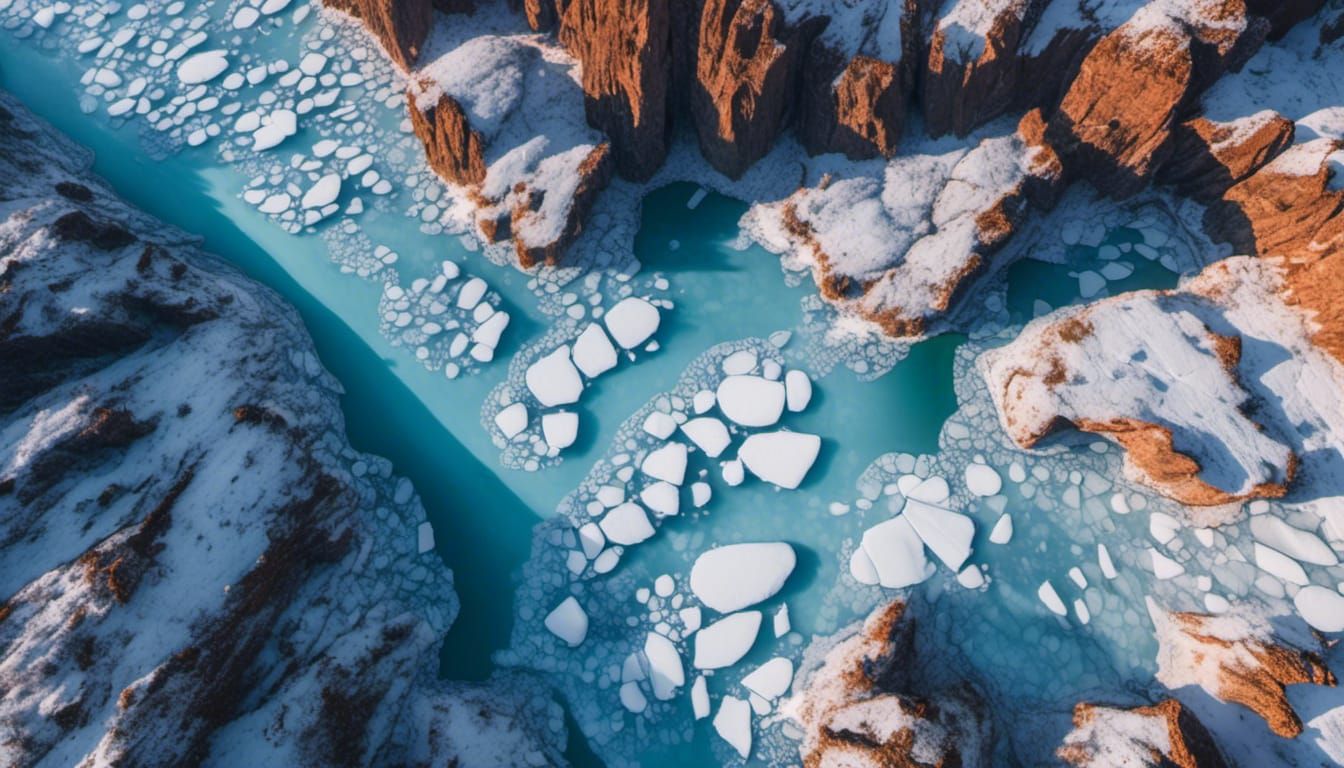 <lora:EpicLandscapes10:1.0> RAW Photo, ultra realistic, crisp, ultrasharp, a frozen lake surrounded by huge cliffs, cracks in the ice, ice b...