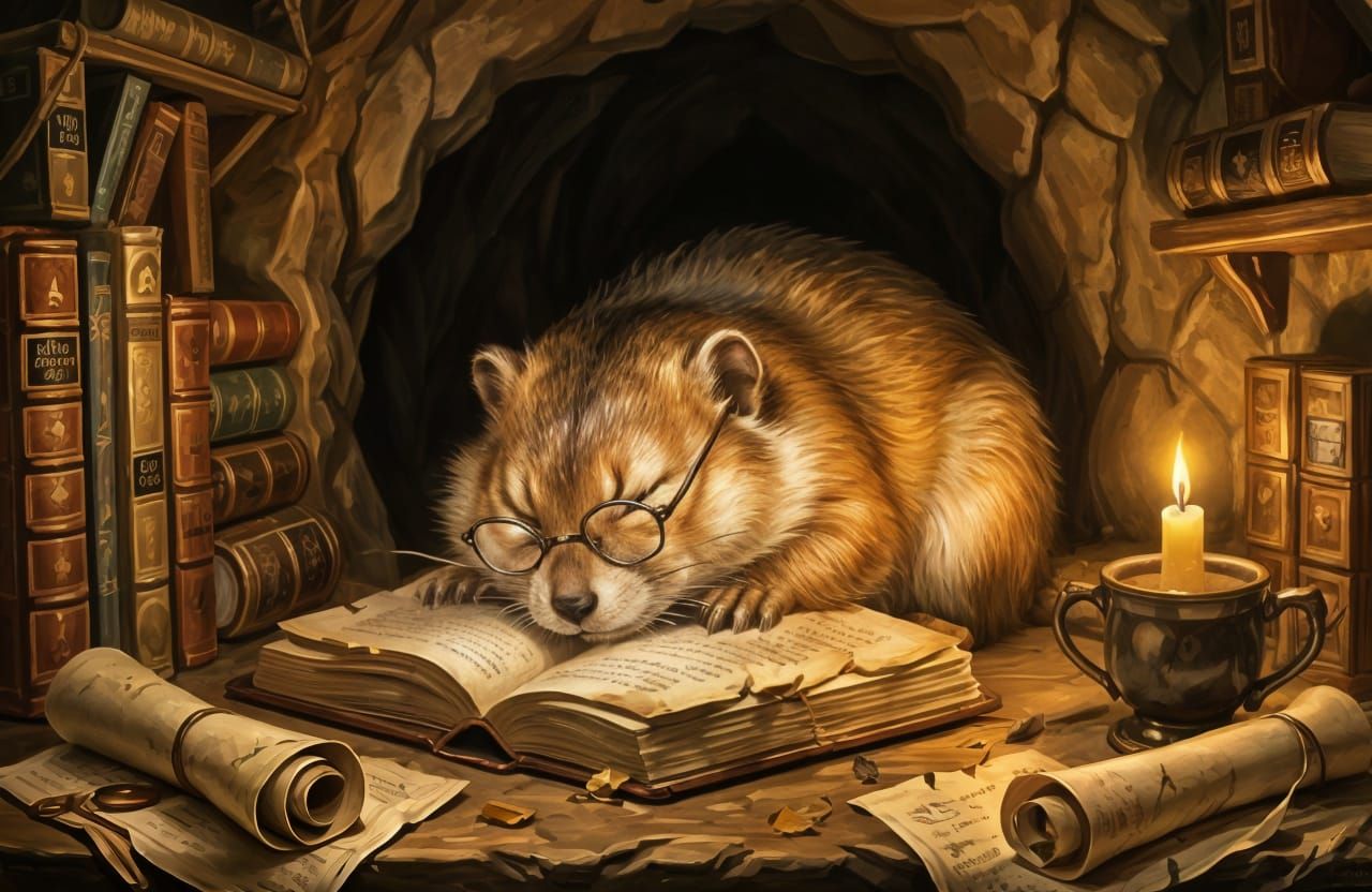 The Groundhog sleeps with a log  by @Sandra Al