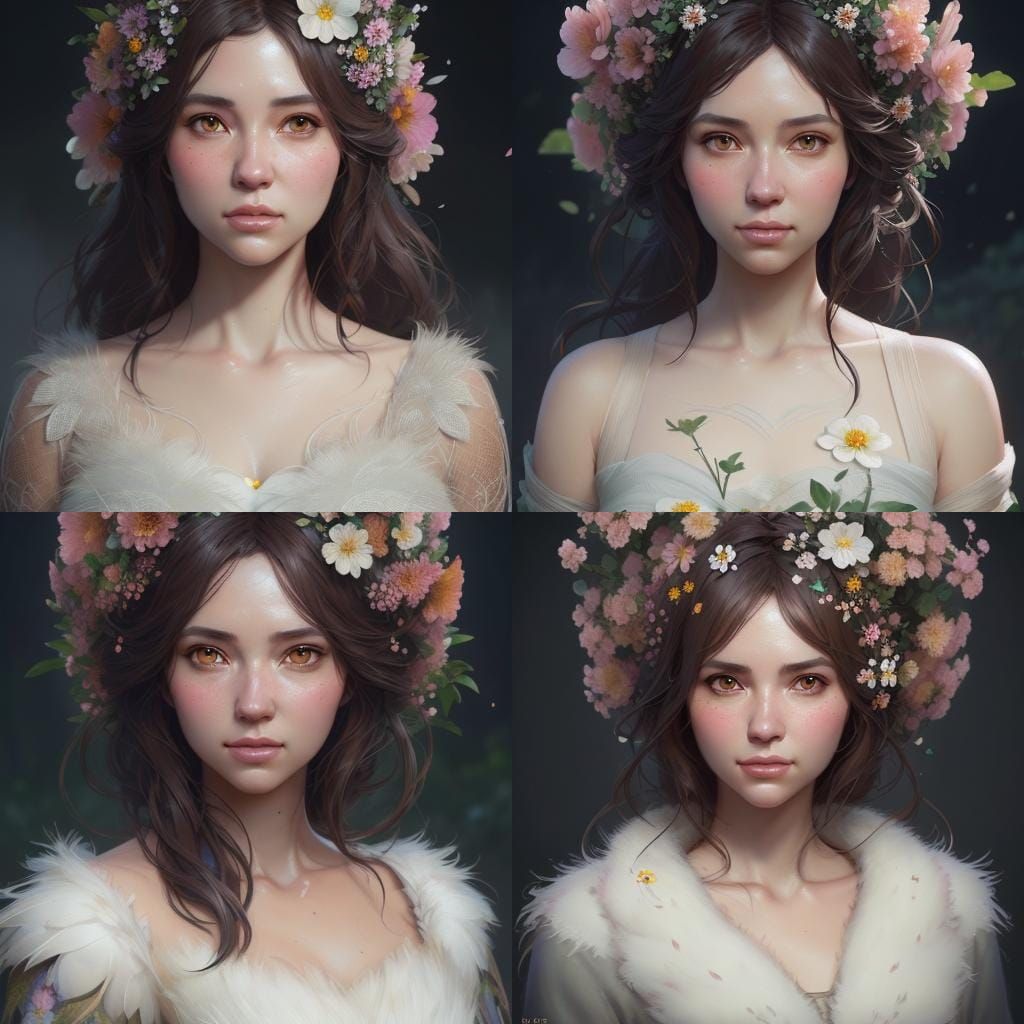 a girl covered in flower of beauty 8k resolution concept art by Greg ...