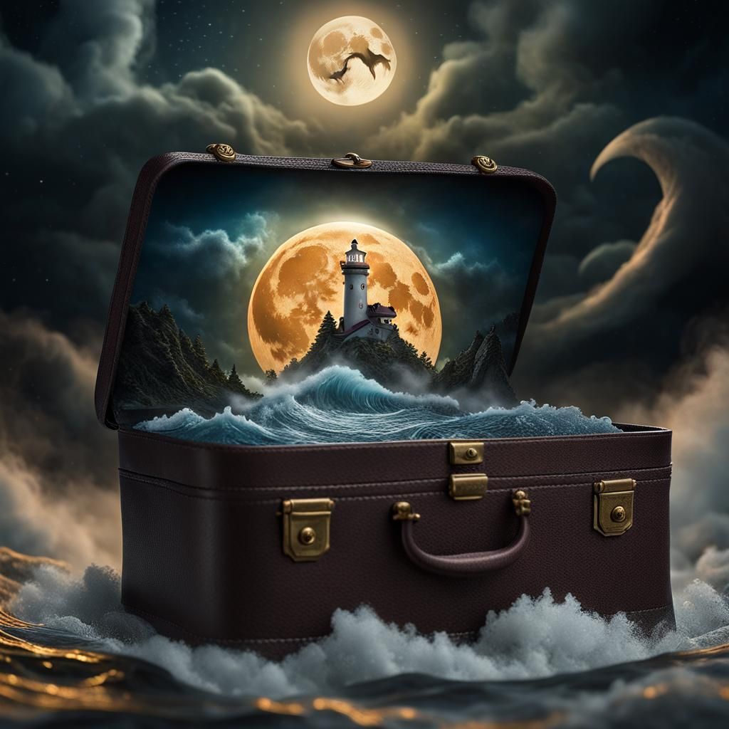 Breathtaking Miniature Lighthouse in A Briefcase  by @Naripan