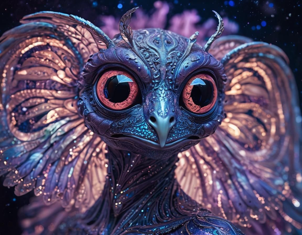 Angelic Creature in Fluorescent Light: Surreal Macro Photogr...