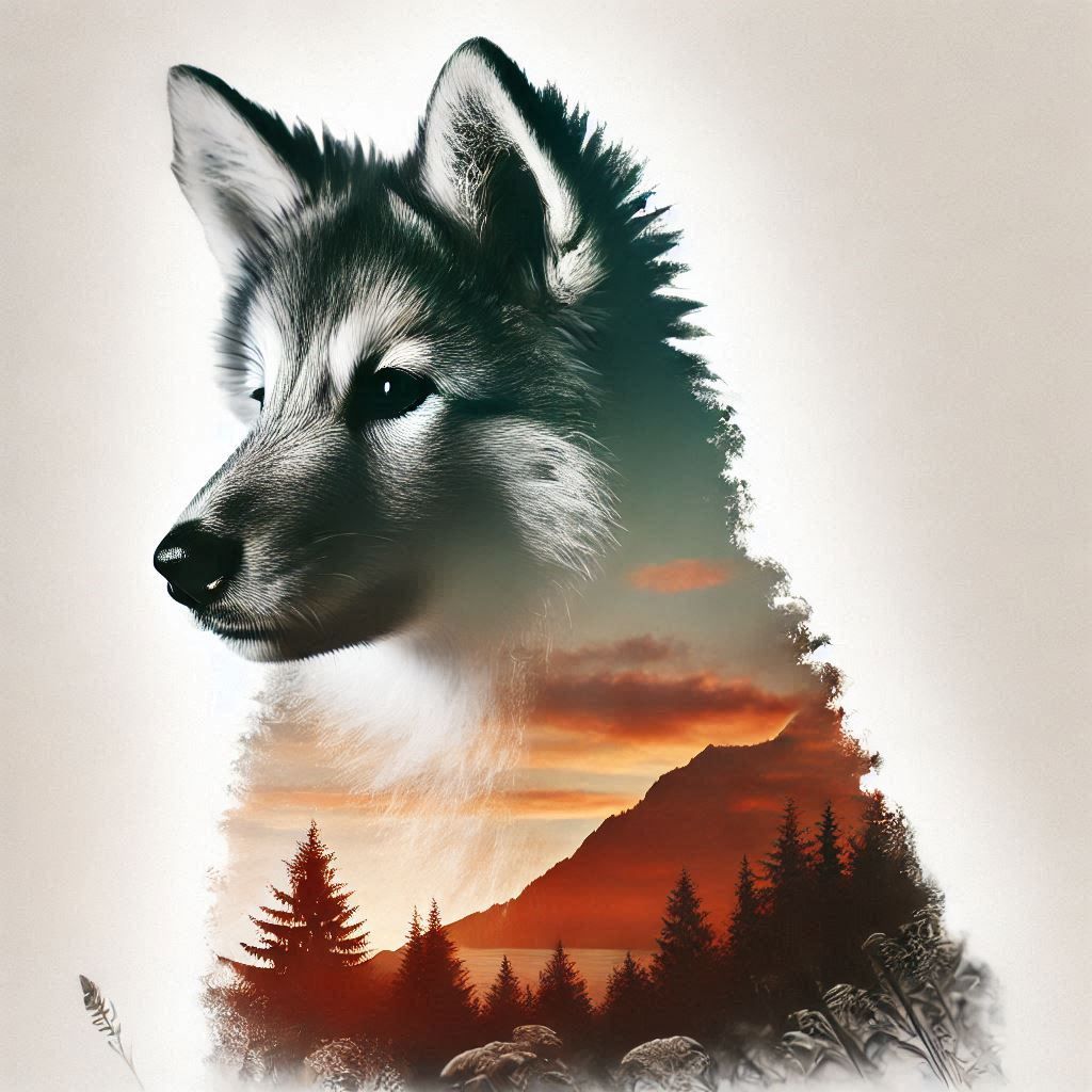 double exposure beautiful fantasy portrait landscape..