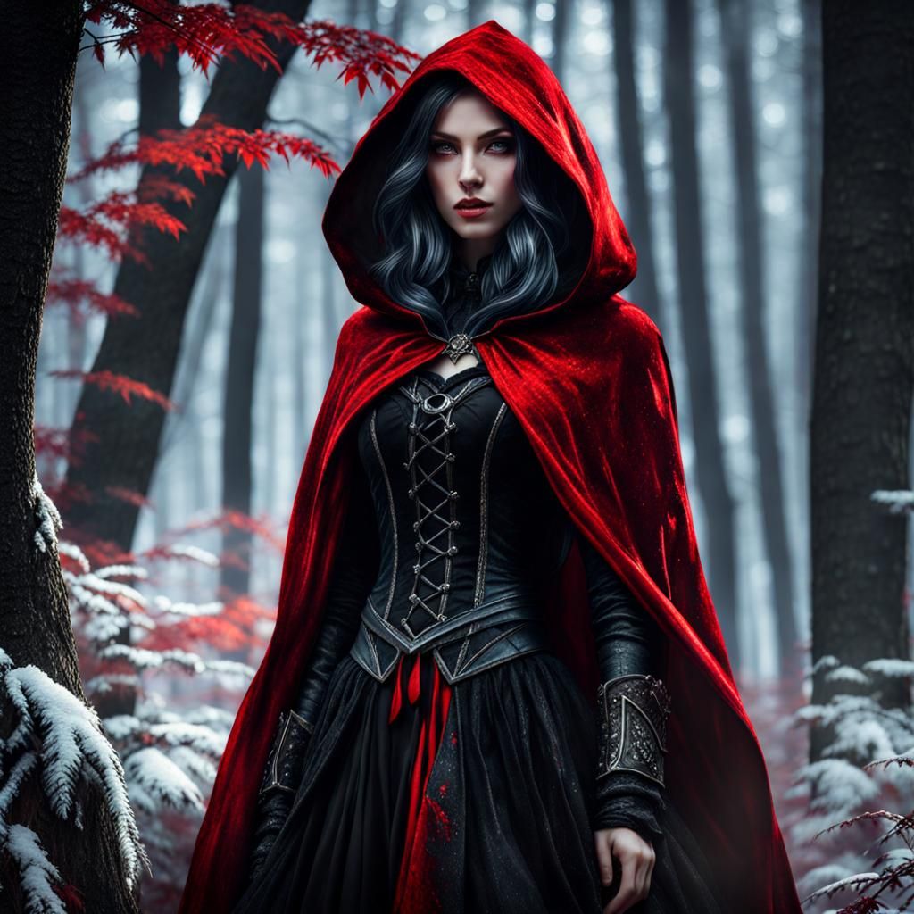 Goth Riding Hood - AI Generated Artwork - NightCafe Creator