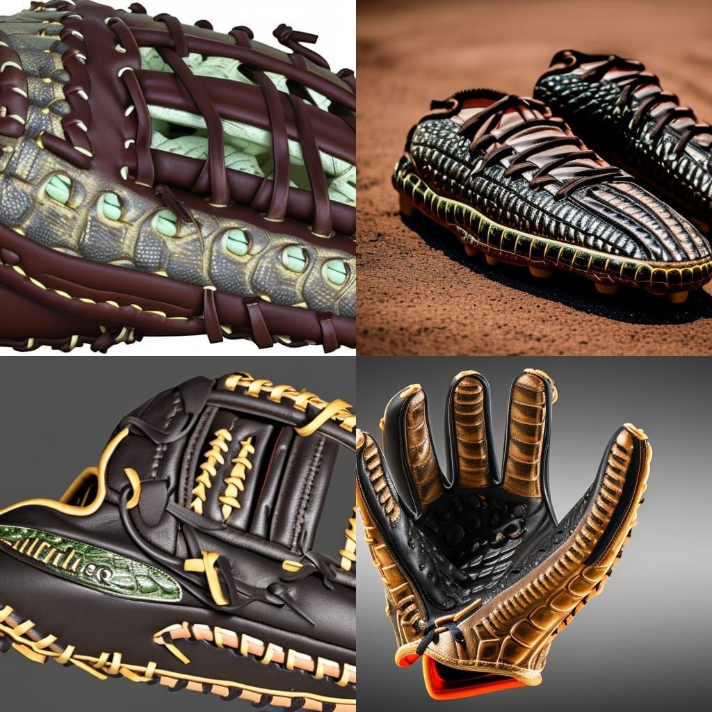 100% Crocodile skin Mit for MLB player fielders glove wild l...