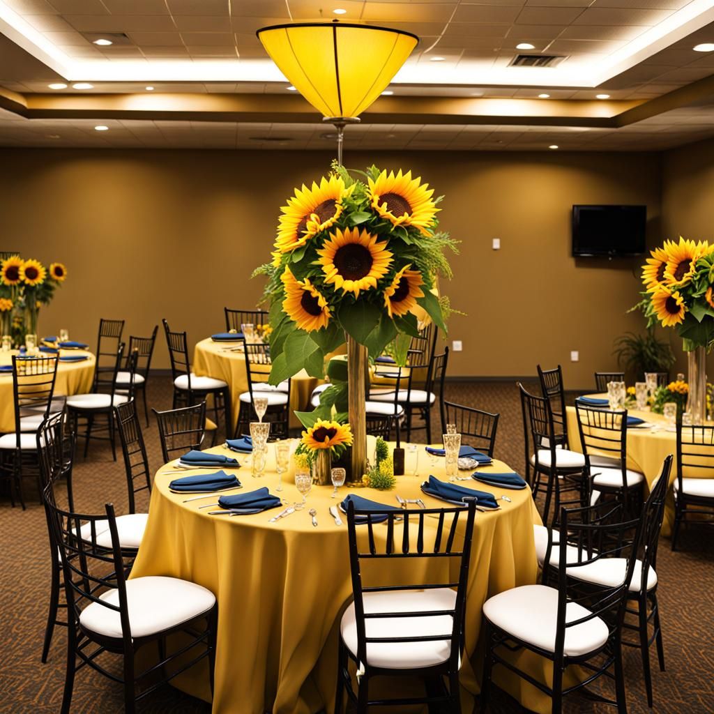 Sunflower Themed Banquet Room AI Generated Artwork NightCafe Creator