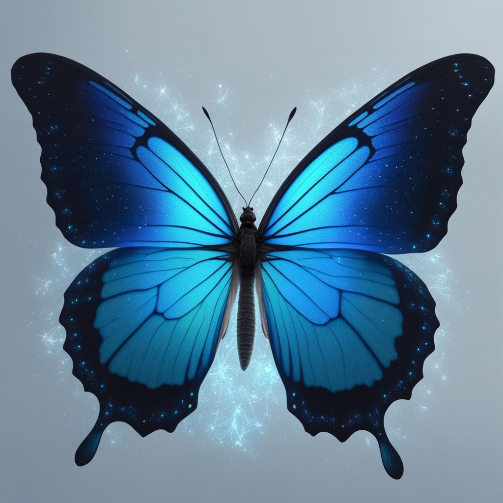 Shimmery beautiful vibrant blue butterfly& shimmery vibes& glittery ...