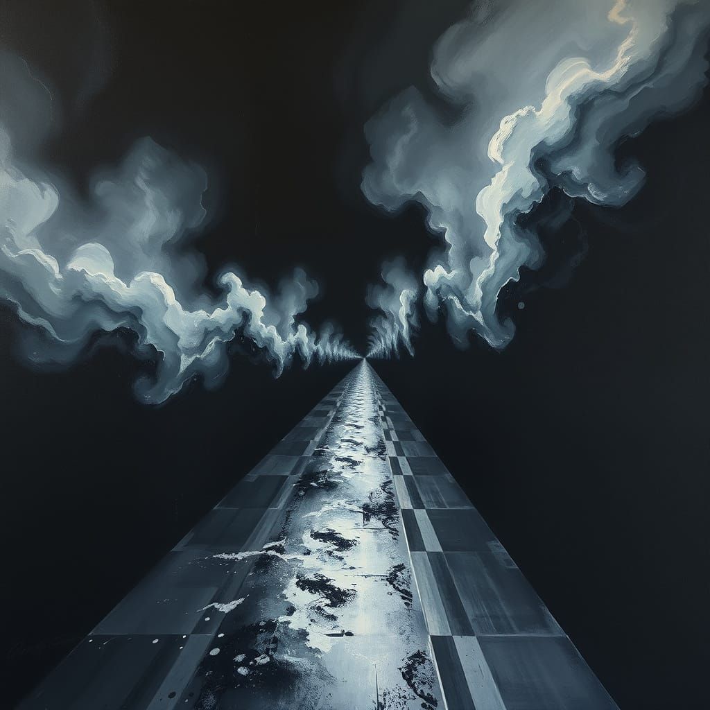 Depressive Optical Illusion on Black Canvas