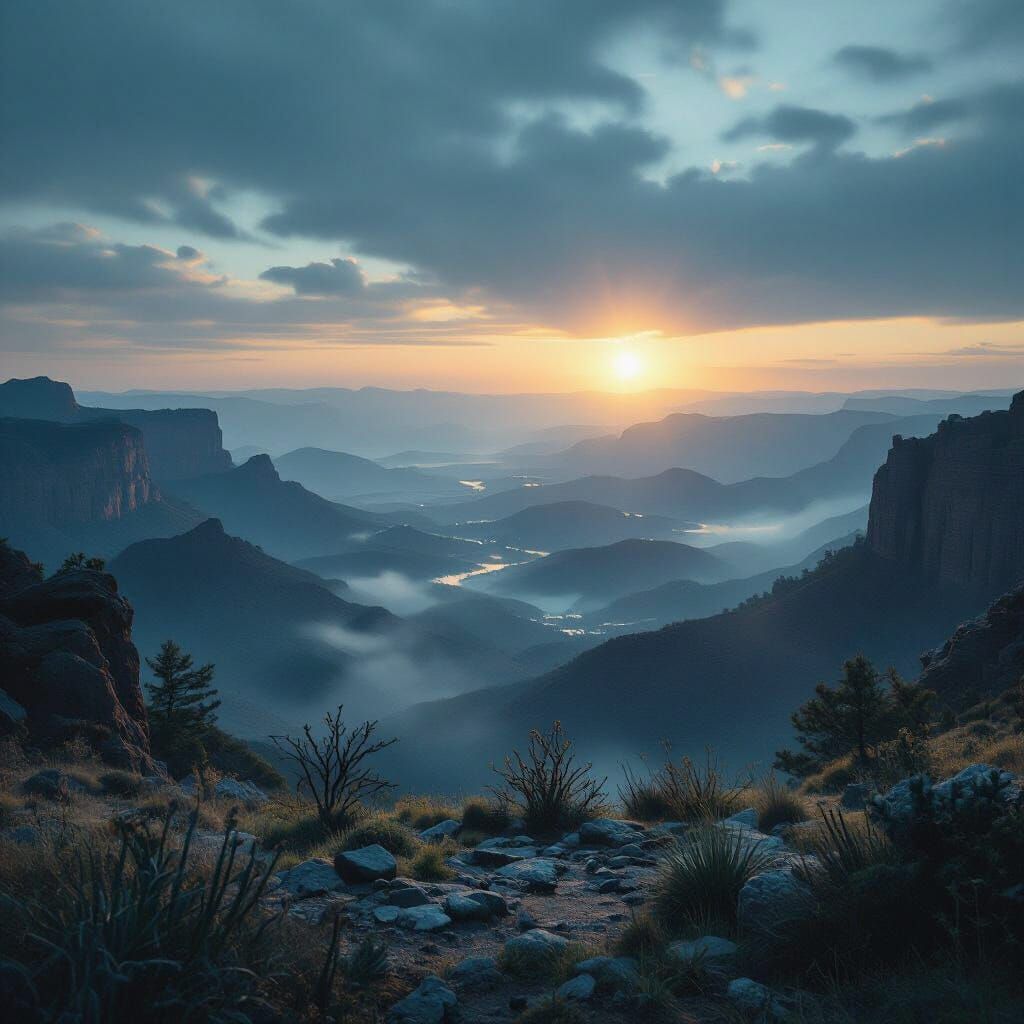 Epic Cinematic Landscape with Ethereal Glow