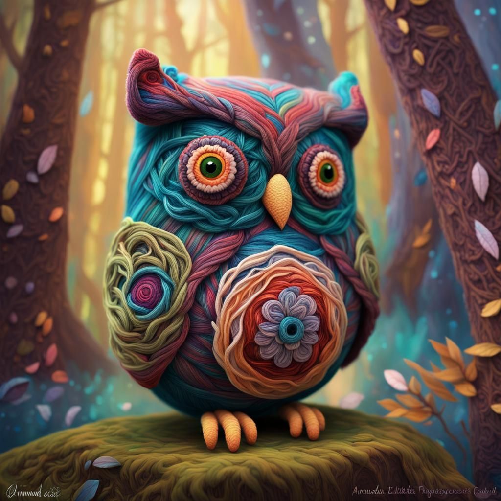 Yarn Owl AI Generated Artwork NightCafe Creator