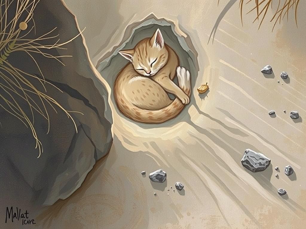 Sand cat sleeping.