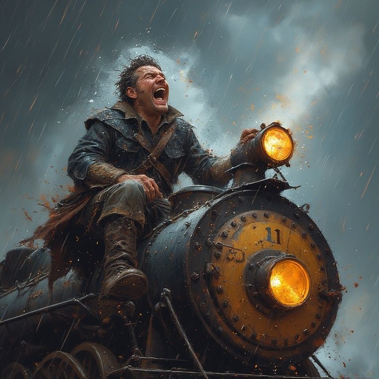 Lyric: I Bought a Ticket for a Runaway Train / Like a Madman Laughing at the Rain / A Little Out of Touch, A Little Insa...