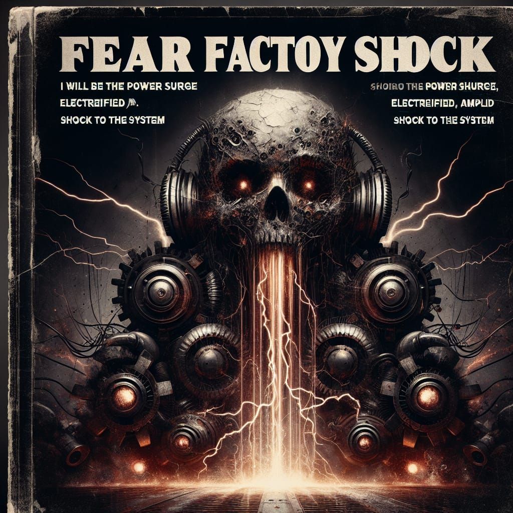Construct a death metal album front cover for the Band 'Fear...