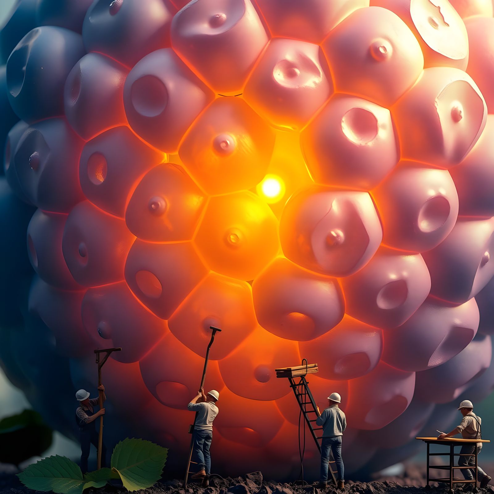 Majestic Blueberry Wonderland in Ethereal Light