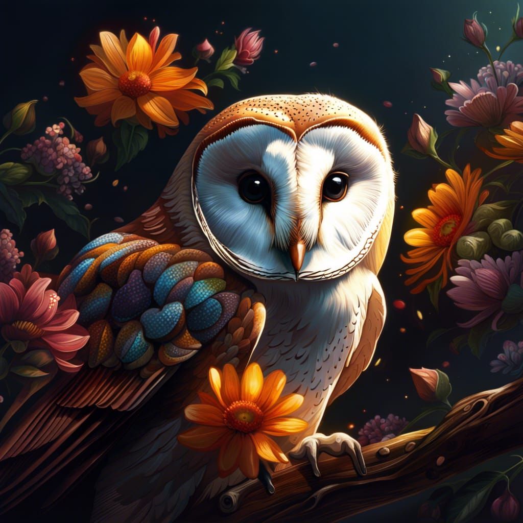 Flower Barn Owl