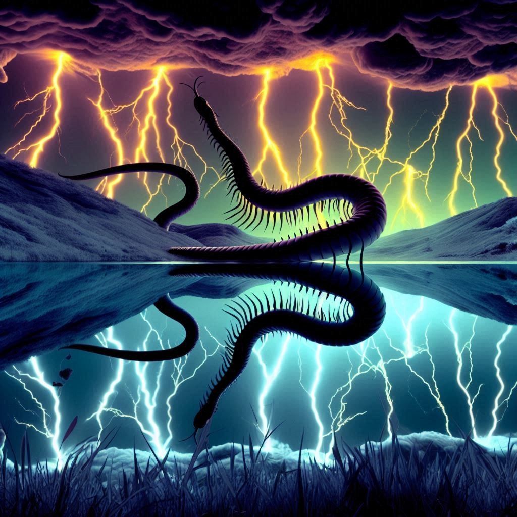 kirlian photo. photo negative inverted color, inverted shading glorified prismatic aura, aurora.  a scene of contrasts. below a perfectly ca...