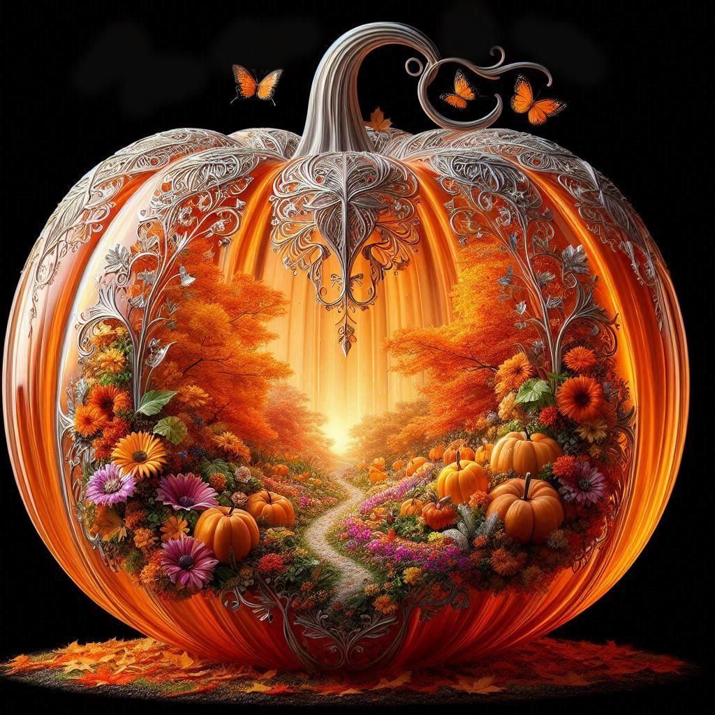 Flower Fall Pumpkin  by @Pax