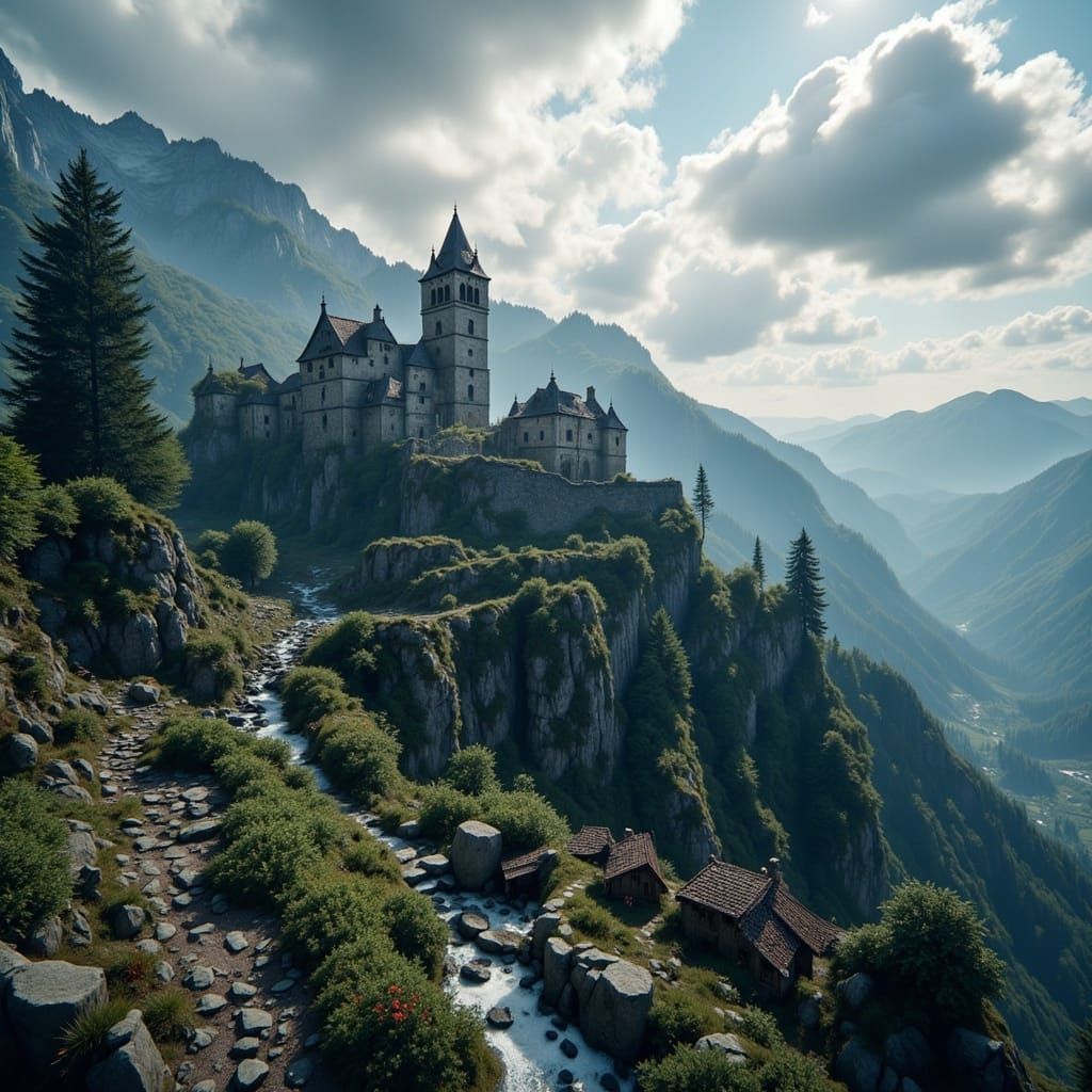 Dark Fantasy Landscape at Hilltop, Royo Style