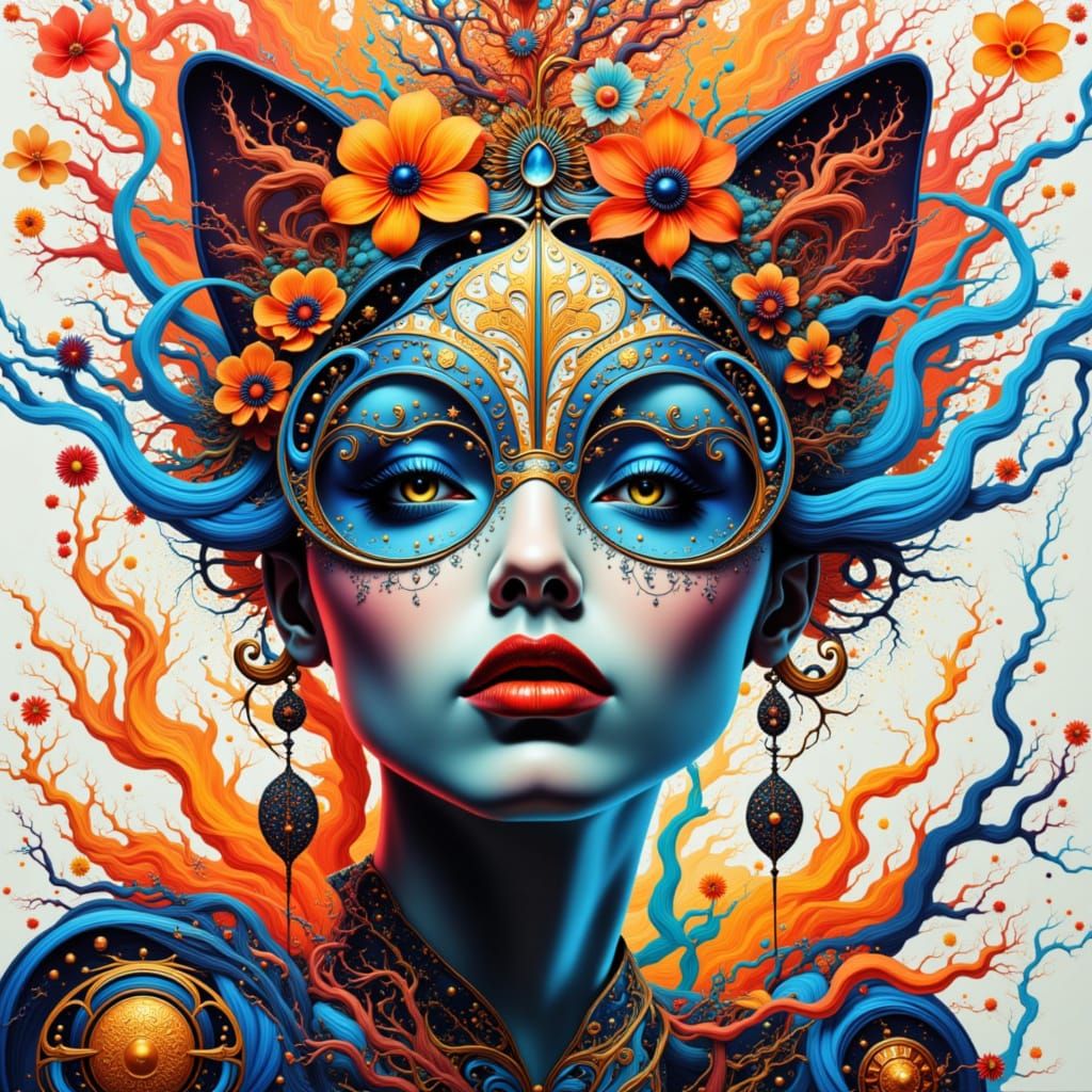 Joy cat, elaborate embellished; intricate detailed, elaborate embellished, collage illustration by dlmusiel, high resolution, maximalism, fa...