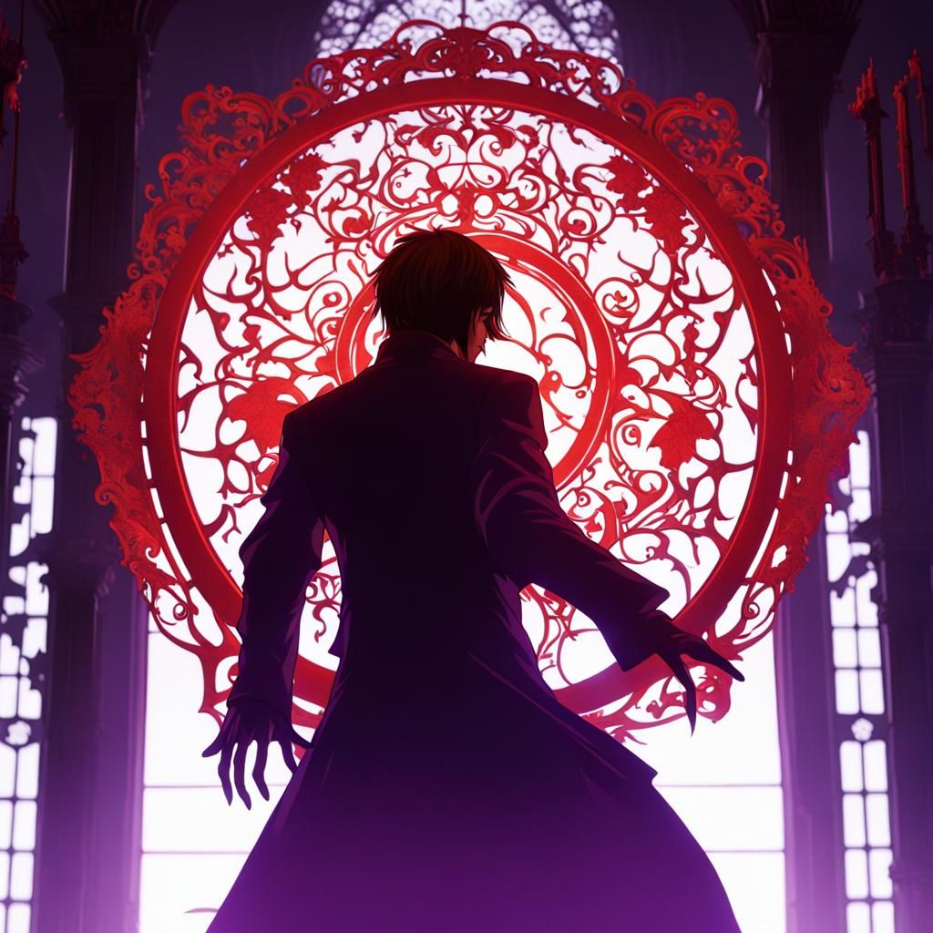 Red Light Yagami silhouette a masterpiece, 8k resolution, dark fantasy ...