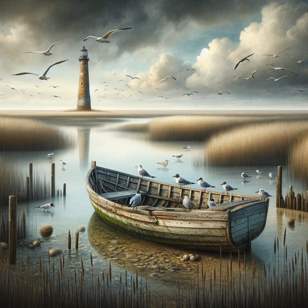 an old, weathered boat   by @Jarka Carta