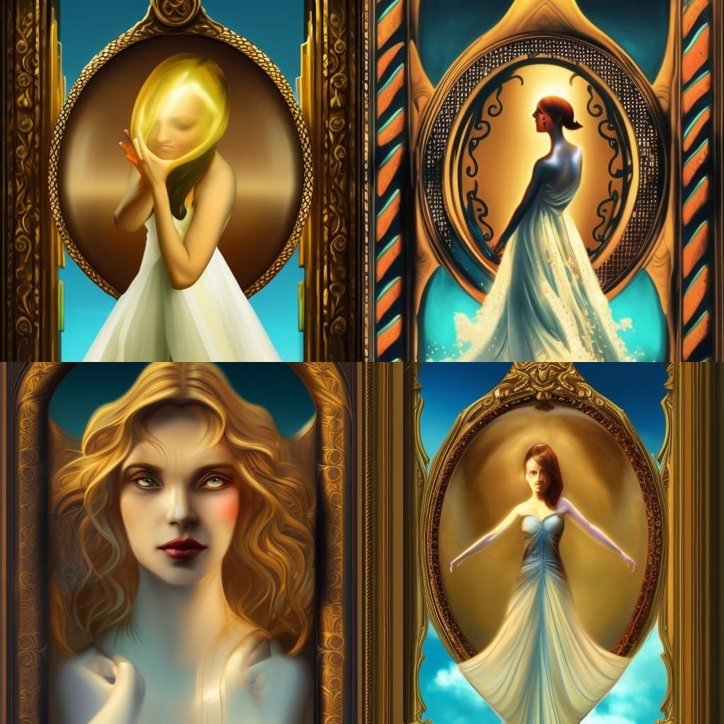 TIME GODDESS TRAPPED IN AN HOURGLASS FILLING WITH SAND