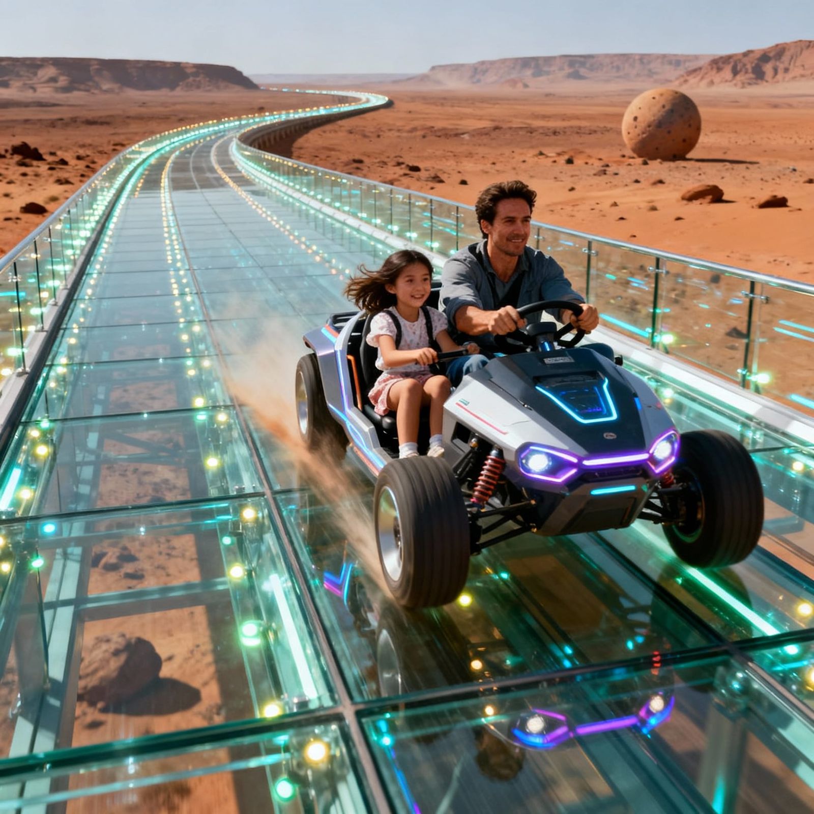  a daughter and her father having fun on an mars highway  by @EHACKMANN 