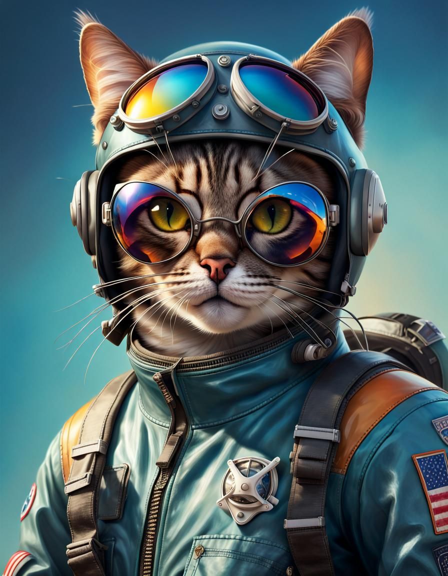 Aviator Cat - AI Generated Artwork - NightCafe Creator