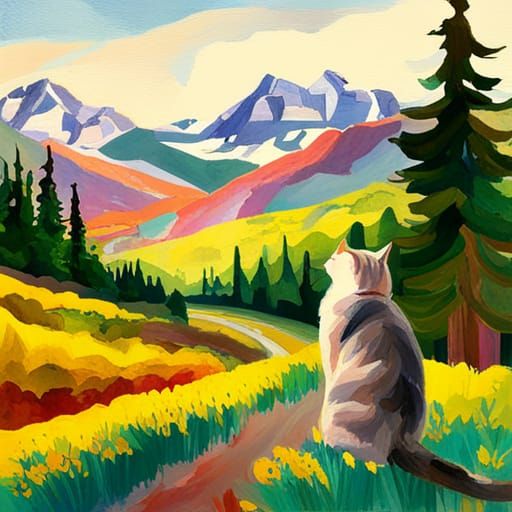 Cat in Mountains
