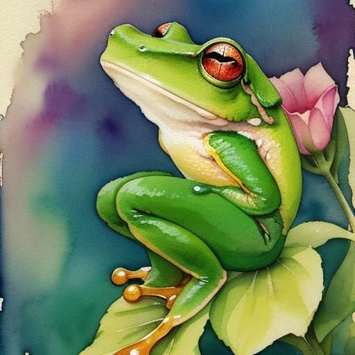 Tree frog, RomanticWatercolor
Beautiful dreamy and colorful ...