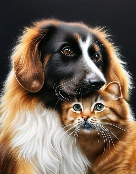 Dog and Cat - AI Generated Artwork - NightCafe Creator