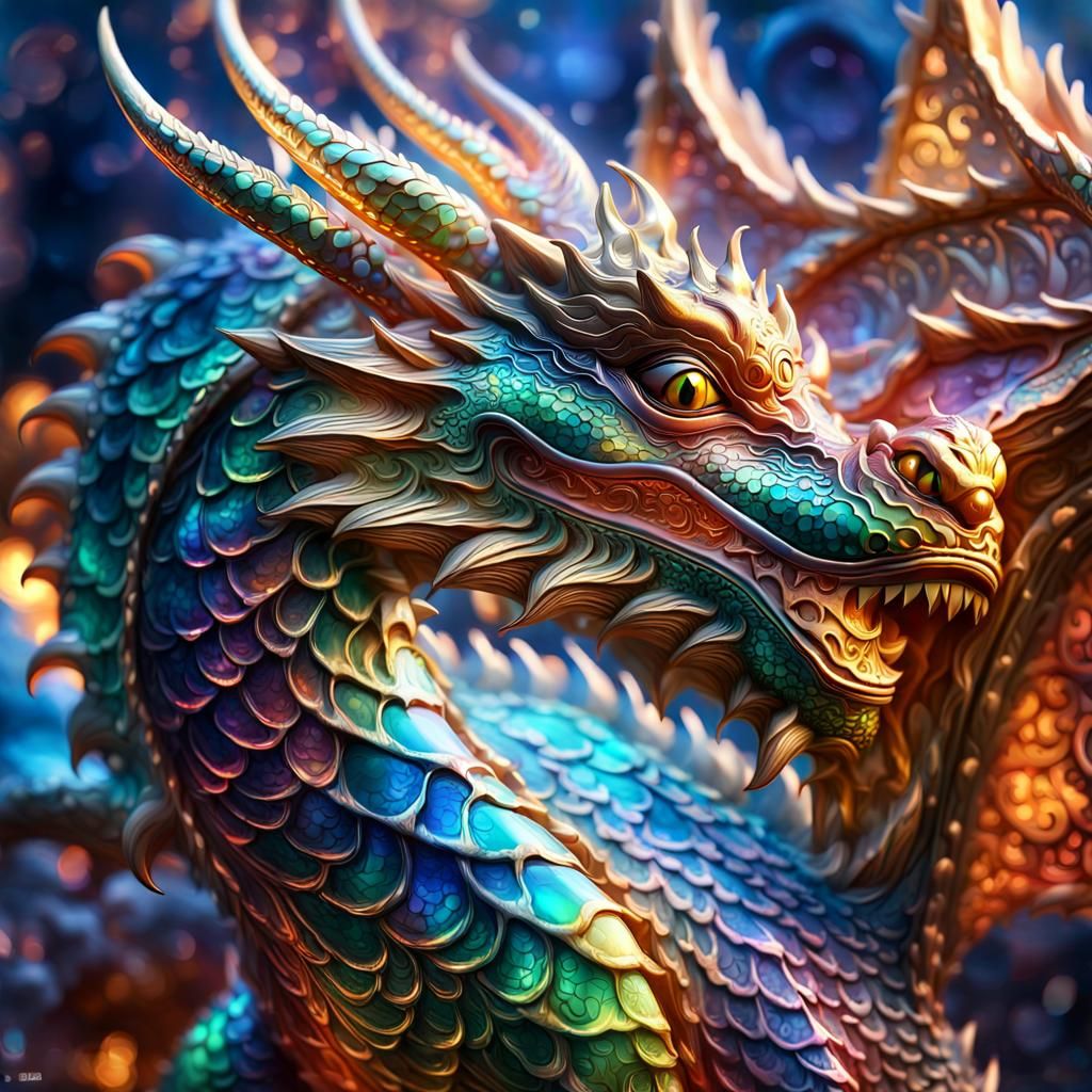 Irridescent Dragon - AI Generated Artwork - NightCafe Creator